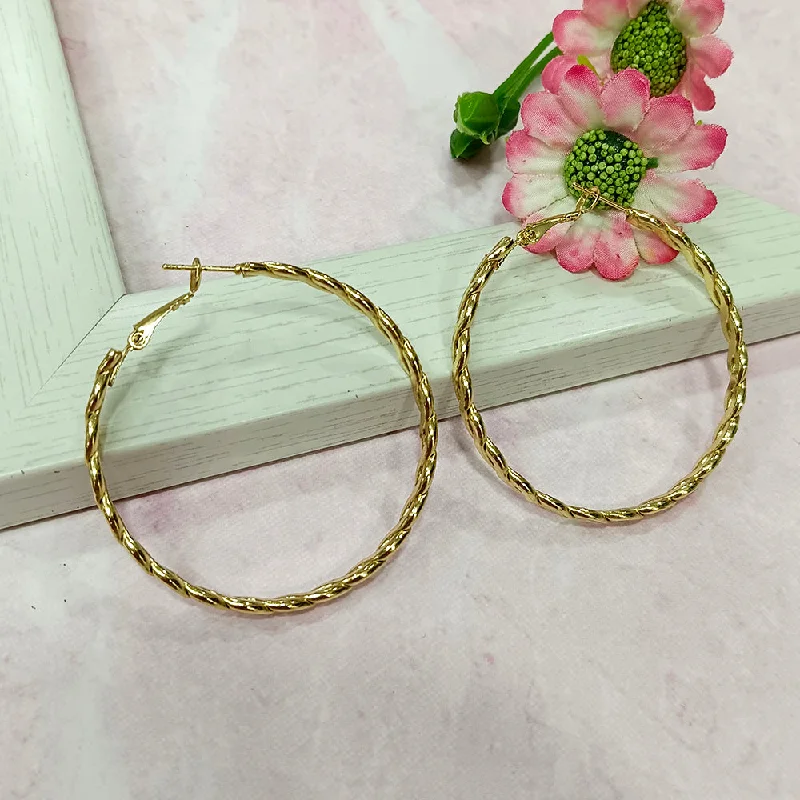 women’s oval earrings-Infinity Jewels Gold Plated Hypoallergenic Nickel Free Hoop Earrings