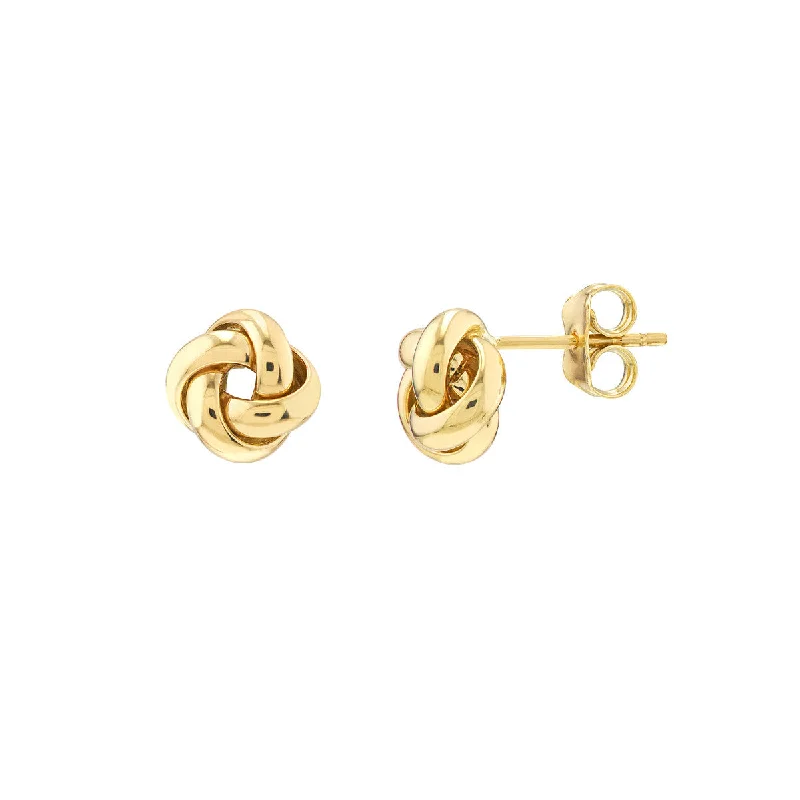 women’s hoop gold earrings-MIDAS 9mm Puffed Love Knot Stud Earrings TM023444