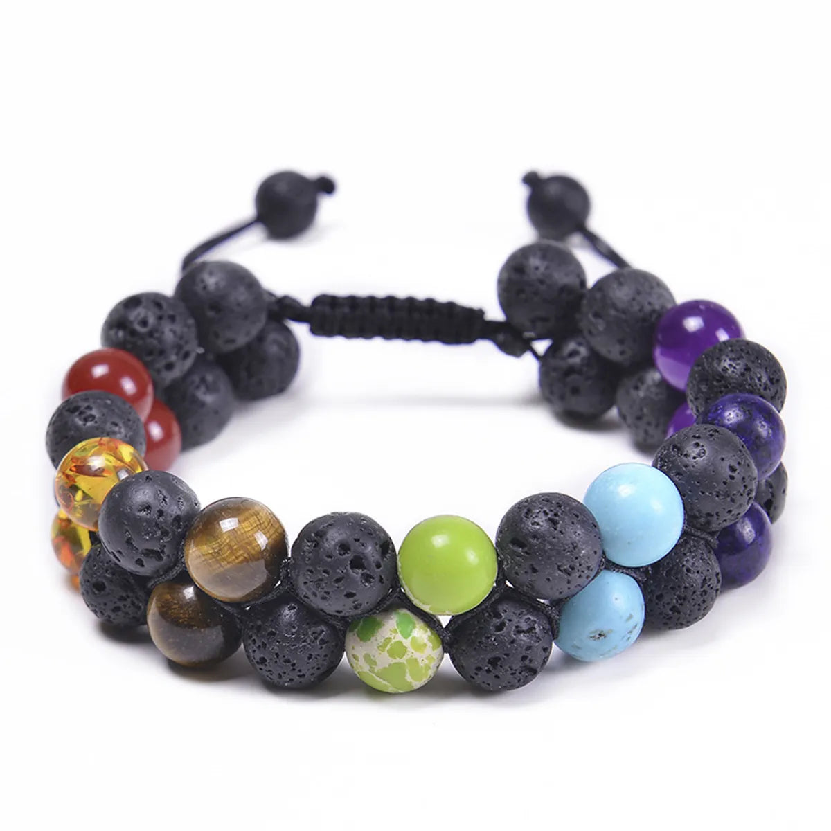 10MM-Colorful Stone Volcanic Stone Bracelet